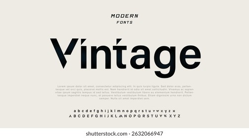 Vintage minimal font creative modern alphabet. Typography with dot regular and number. minimalist style fonts set. vector illustration 