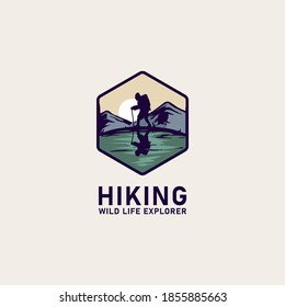 Vintage and minimalist hiking logo
