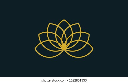 Vintage minimalist line art Flower Logo.