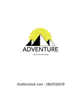 vintage minimalist logo vector illustration design adventure