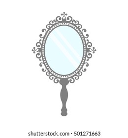 vintage mirror with a handle vector