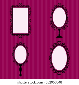 vintage mirror set on the background