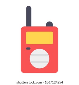 
A vintage mobile having button, walkie talkie icon in flat design 
