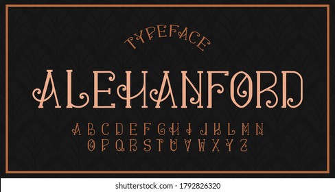 Vintage modern alphabet serif font. Serif typography with retro concept for label, headline, logo, poster etc. vector