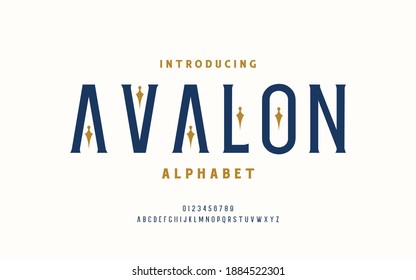 Vintage modern alphabet. Typeface design a to z ad number. Classic Fashion Designs Lettering. Vector illustration