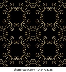 Vintage modern art deco abstract geometric seamless golden pattern. Print for textile, wallpaper, wrapping.