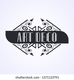 Vintage modern art deco frame design for labels, banner, logo, emblem, apparel, t- shirts, sticker and other design object. Vector illustration