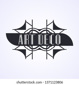 Vintage modern art deco frame design for labels, banner, logo, emblem, apparel, t- shirts, sticker and other design object. Vector illustration