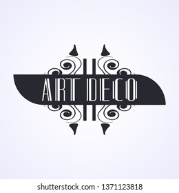 Vintage modern art deco frame design for labels, banner, logo, emblem, apparel, t- shirts, sticker and other design object. Vector illustration