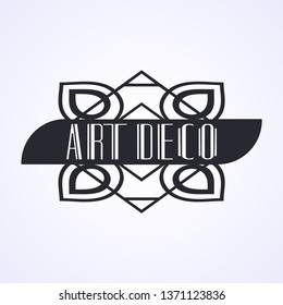 Vintage modern art deco frame design for labels, banner, logo, emblem, apparel, t- shirts, sticker and other design object. Vector illustration