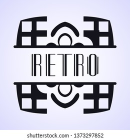 Vintage modern art deco frame design for labels, banner, logo, emblem, apparel, t- shirts, sticker, packaging of luxury products and other design objects