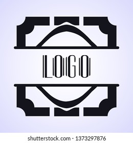 Vintage modern art deco frame design for labels, banner, logo, emblem, apparel, t- shirts, sticker, packaging of luxury products and other design objects