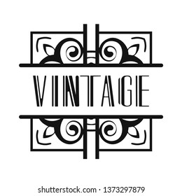 Vintage modern art deco frame design for labels, banner, logo, emblem, apparel, t- shirts, sticker, packaging of luxury products and other design objects