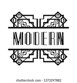 Vintage modern art deco frame design for labels, banner, logo, emblem, apparel, t- shirts, sticker, packaging of luxury products and other design objects