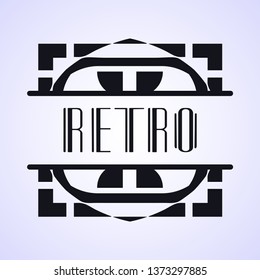 Vintage modern art deco frame design for labels, banner, logo, emblem, apparel, t- shirts, sticker, packaging of luxury products and other design objects