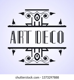 Vintage modern art deco frame design for labels, banner, logo, emblem, apparel, t- shirts, sticker, packaging of luxury products and other design objects