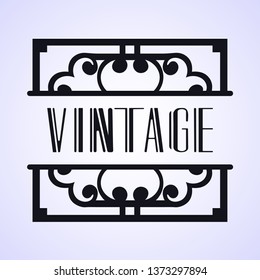 Vintage modern art deco frame design for labels, banner, logo, emblem, apparel, t- shirts, sticker, packaging of luxury products and other design objects