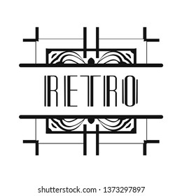 Vintage modern art deco frame design for labels, banner, logo, emblem, apparel, t- shirts, sticker, packaging of luxury products and other design objects