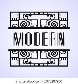 Vintage modern art deco frame design for labels, banner, logo, emblem, apparel, t- shirts, sticker, packaging of luxury products and other design objects