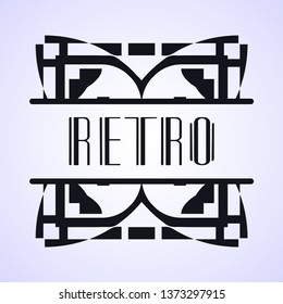 Vintage modern art deco frame design for labels, banner, logo, emblem, apparel, t- shirts, sticker, packaging of luxury products and other design objects