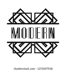 Vintage modern art deco frame design for labels, banner, logo, emblem, apparel, t- shirts, sticker, packaging of luxury products and other design objects