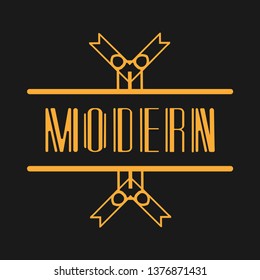 Vintage modern art deco frame design for labels, banner, logo, emblem, apparel, t-shirts, sticker, packaging of luxury products and other design objects