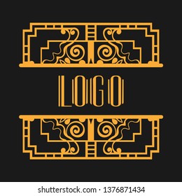 Vintage modern art deco frame design for labels, banner, logo, emblem, apparel, t-shirts, sticker, packaging of luxury products and other design objects