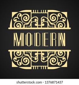 Vintage modern art deco frame design for labels, banner, logo, emblem, apparel, t-shirts, sticker, packaging of luxury products and other design objects