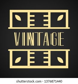 Vintage modern art deco frame design for labels, banner, logo, emblem, apparel, t-shirts, sticker, packaging of luxury products and other design objects