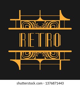 Vintage modern art deco frame design for labels, banner, logo, emblem, apparel, t-shirts, sticker, packaging of luxury products and other design objects