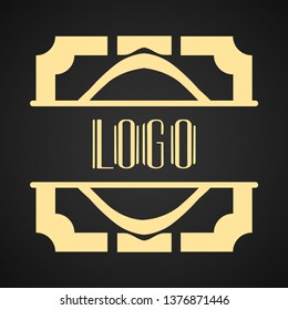 Vintage modern art deco frame design for labels, banner, logo, emblem, apparel, t-shirts, sticker, packaging of luxury products and other design objects