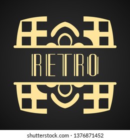 Vintage modern art deco frame design for labels, banner, logo, emblem, apparel, t-shirts, sticker, packaging of luxury products and other design objects