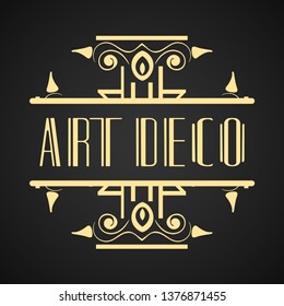 Vintage modern art deco frame design for labels, banner, logo, emblem, apparel, t-shirts, sticker, packaging of luxury products and other design objects