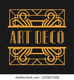 Vintage modern art deco frame design for labels, banner, logo, emblem, apparel, t-shirts, sticker, packaging of luxury products and other design objects