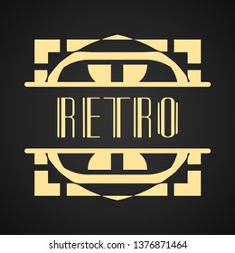 Vintage modern art deco frame design for labels, banner, logo, emblem, apparel, t-shirts, sticker, packaging of luxury products and other design objects