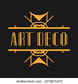 Vintage modern art deco frame design for labels, banner, logo, emblem, apparel, t-shirts, sticker, packaging of luxury products and other design objects