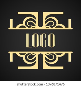 Vintage modern art deco frame design for labels, banner, logo, emblem, apparel, t-shirts, sticker, packaging of luxury products and other design objects