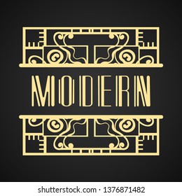 Vintage modern art deco frame design for labels, banner, logo, emblem, apparel, t-shirts, sticker, packaging of luxury products and other design objects