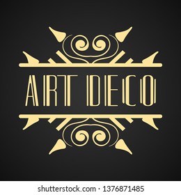 Vintage modern art deco frame design for labels, banner, logo, emblem, apparel, t-shirts, sticker, packaging of luxury products and other design objects