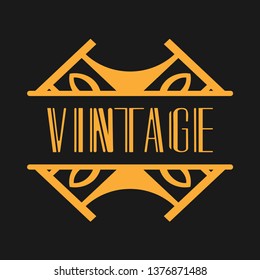 Vintage modern art deco frame design for labels, banner, logo, emblem, apparel, t-shirts, sticker, packaging of luxury products and other design objects