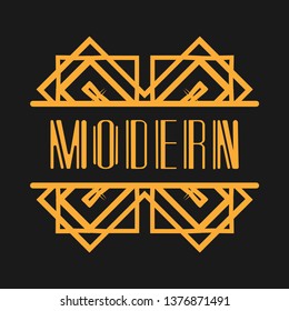 Vintage modern art deco frame design for labels, banner, logo, emblem, apparel, t-shirts, sticker, packaging of luxury products and other design objects