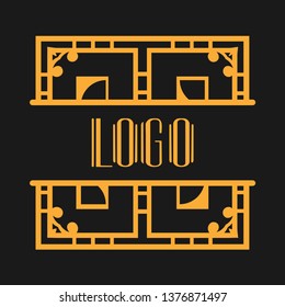 Vintage modern art deco frame design for labels, banner, logo, emblem, apparel, t-shirts, sticker, packaging of luxury products and other design objects