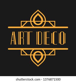 Vintage modern art deco frame design for labels, banner, logo, emblem, apparel, t-shirts, sticker, packaging of luxury products and other design objects