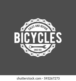 vintage and modern bicycle shop logo badge and label