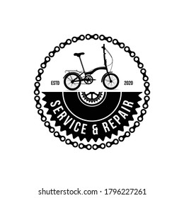 vintage and modern bike shop logo badges and labels. Cycle wheel isolated vector. Old style bicycle shop and repair logotypes.