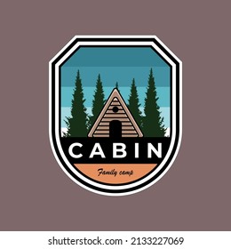 Vintage modern cabin emblem logo vector illustration