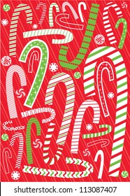 Vintage Modern Candy Canes Vector Illustration