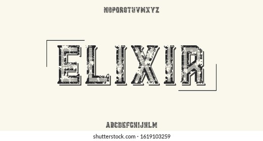 Vintage modern font. Vector font. old  style. Alphabet typeface.Alphabet Fonts. Typography. Letters style uppercase and numbers. Vector illustration
