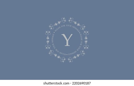 Vintage modern monogram with the letter Y in the center of a round shape. Business sign, identity for restaurant, royalty, boutique, cafe, hotel, heraldic, fashion and others.