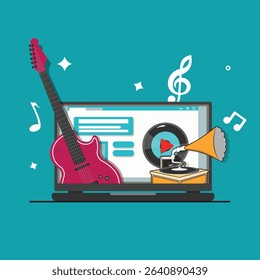 Vintage to Modern Music Streaming Art